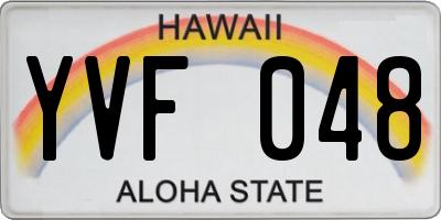 HI license plate YVF048