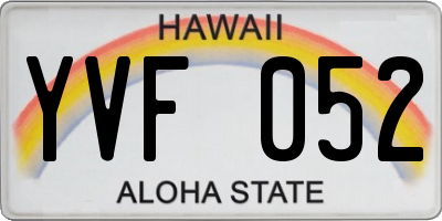 HI license plate YVF052