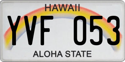 HI license plate YVF053