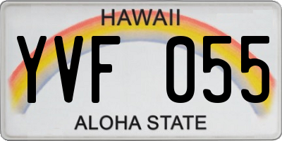 HI license plate YVF055