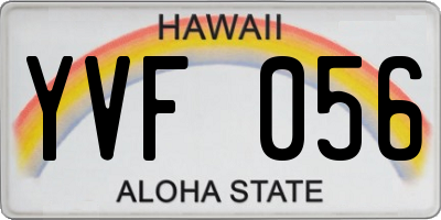 HI license plate YVF056