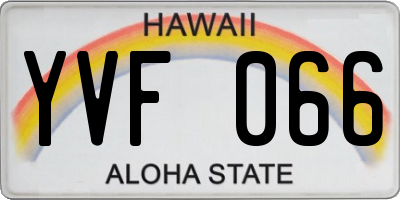 HI license plate YVF066