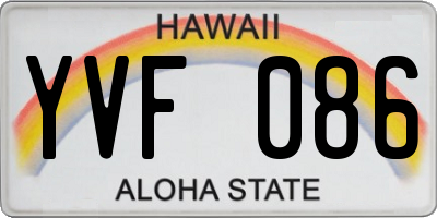 HI license plate YVF086