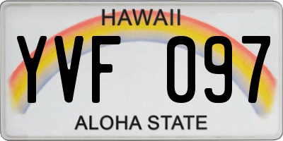HI license plate YVF097