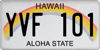 HI license plate YVF101