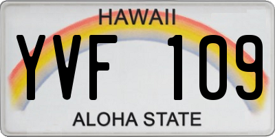HI license plate YVF109