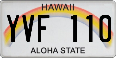 HI license plate YVF110