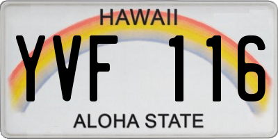 HI license plate YVF116