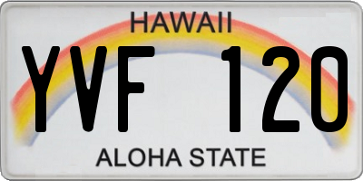 HI license plate YVF120