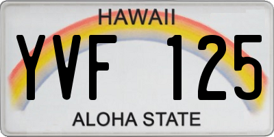 HI license plate YVF125