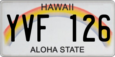 HI license plate YVF126