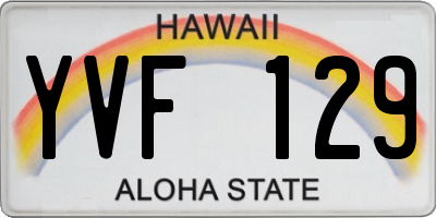 HI license plate YVF129