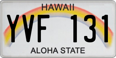 HI license plate YVF131