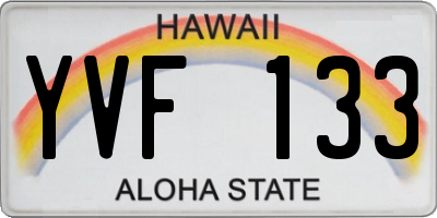 HI license plate YVF133