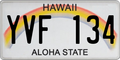 HI license plate YVF134
