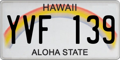 HI license plate YVF139