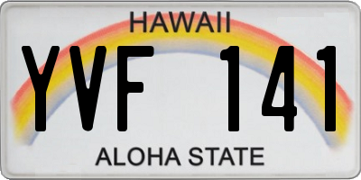 HI license plate YVF141