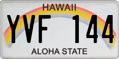 HI license plate YVF144
