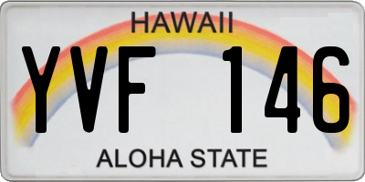 HI license plate YVF146