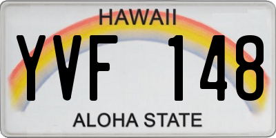 HI license plate YVF148