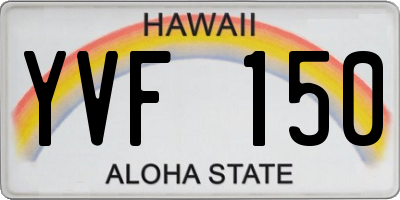 HI license plate YVF150
