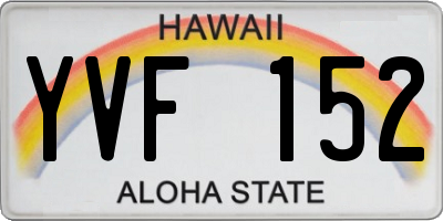HI license plate YVF152