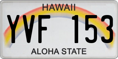HI license plate YVF153