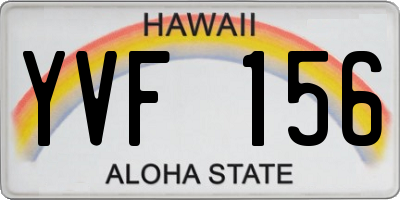 HI license plate YVF156