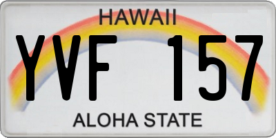 HI license plate YVF157