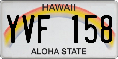 HI license plate YVF158
