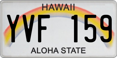 HI license plate YVF159