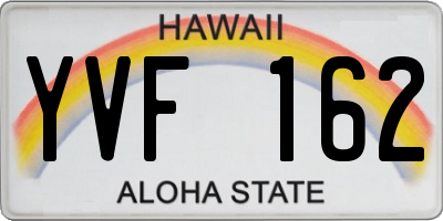 HI license plate YVF162