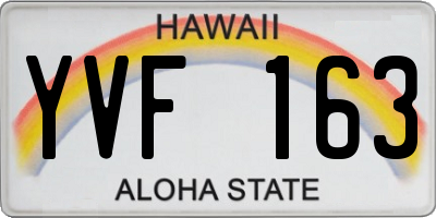 HI license plate YVF163
