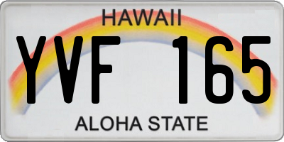 HI license plate YVF165