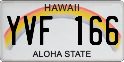 HI license plate YVF166