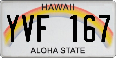 HI license plate YVF167