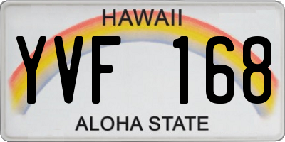 HI license plate YVF168