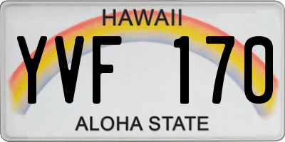 HI license plate YVF170