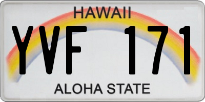 HI license plate YVF171