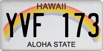 HI license plate YVF173
