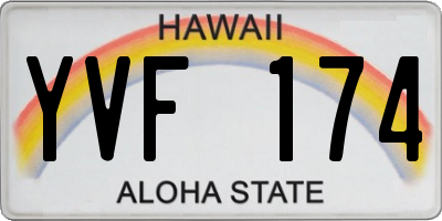 HI license plate YVF174