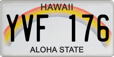 HI license plate YVF176