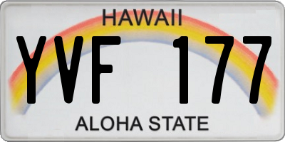 HI license plate YVF177
