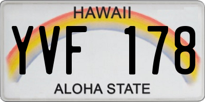 HI license plate YVF178