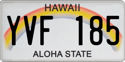 HI license plate YVF185