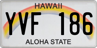 HI license plate YVF186