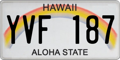 HI license plate YVF187