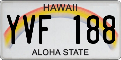 HI license plate YVF188