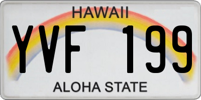 HI license plate YVF199
