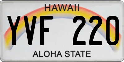 HI license plate YVF220